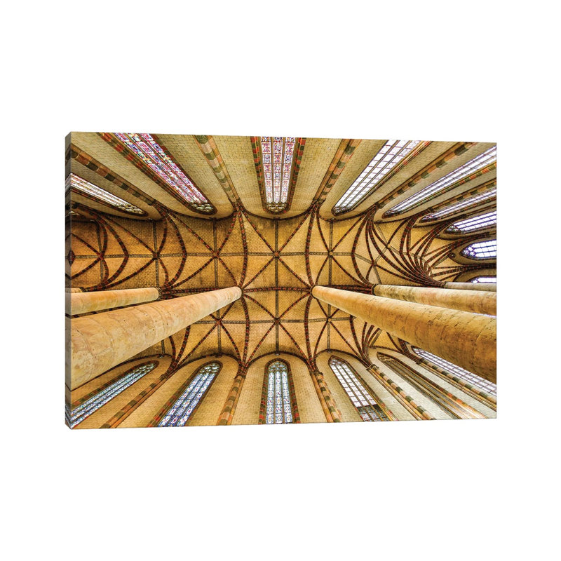 Vaulted Ceiling, Church Of The Jacobins, Toulouse, France by Hollice Looney - Wrapped Canvas Print, 20.32 cm H x 30.48 cm W