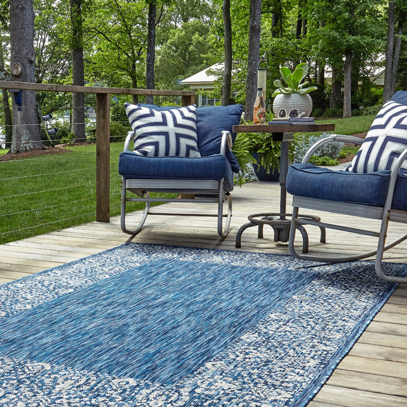Tapis extérieur d'extérieur couleur mer, Rectangle 6 pi x 9 pi