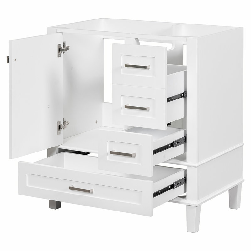 Base de meuble-lavabo simple 29,4 po seulement, Blanc, Argent