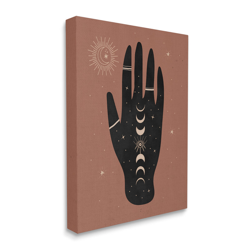 Astral bohémien chic à la main, Plaque murale, H 16 po x l 16 po x P 1,5 po