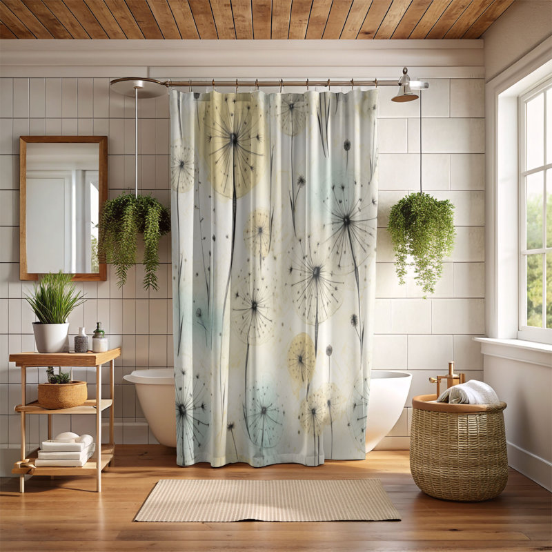 Rideau de douche Dandelion Breeze - Premium, H 74 po x l 71 po