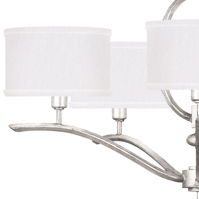 Lustre rond 29 po Allegretto, Argent, Blanc