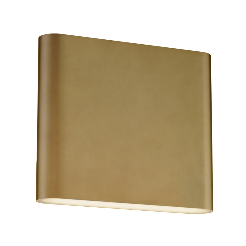 Spartan-Wall Sconce, 6.25" H x 7.75" W x 1.5" D, Natural Aged Brass