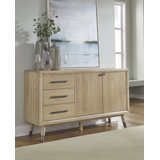 Three Drawer Two Door White Oak Sideboard In Au Natural
