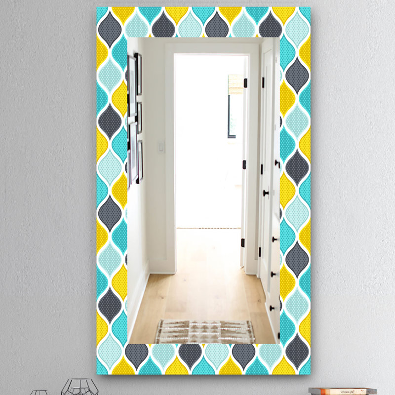 Miroir mural bohémien et éclectique ornement, H 39,4 po x l 29,5 po