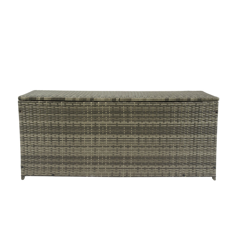 Outdoor Deck Box Storage 113 Gallon - Grey . With Lid. Removable Waterproof Liner, Rust Frame. Ideal For Patio, Poolside, Yard Container Gallon. Lightweight , Liner. Water . For Use