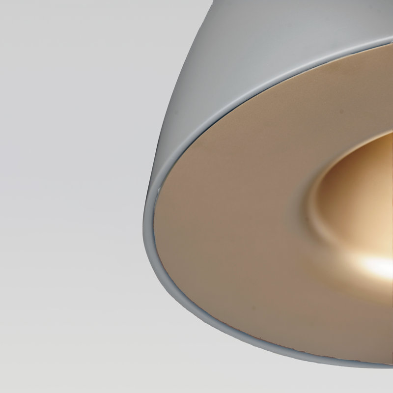 Natosha 1 - Light LED Single Pendant, 16.5" H x 23.5" W x 23.5" D, Dark Gray/Coffee