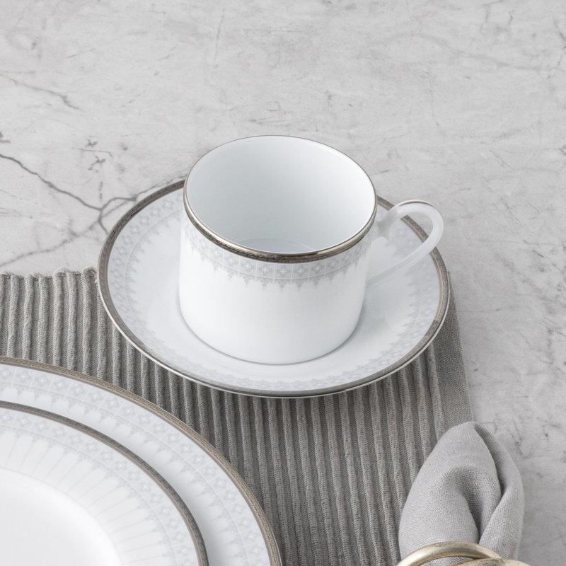 Noritake Silver Colonnade Cups, 8 oz.