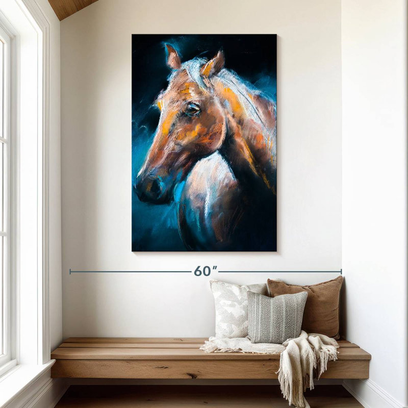 Portrait de cheval brun Brampt, H 48 po x l 32 po