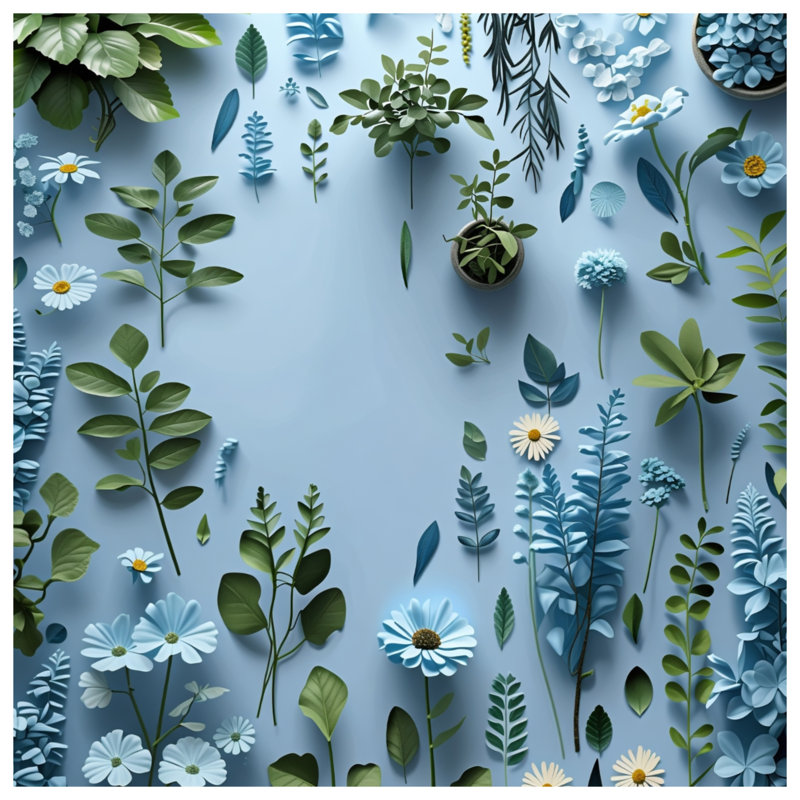 Floral Bedding Plants Duvet Cover Modern, King