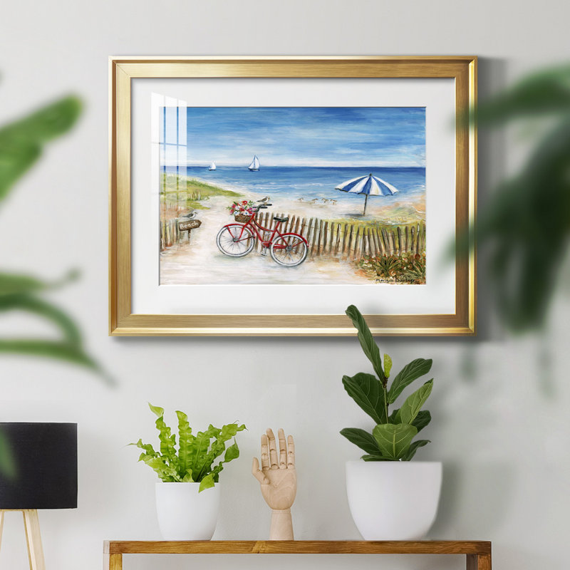 Beach Ride II - peinture encadrée, Or, H 26,5 po x l 36,5 po x P 1,5 po