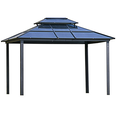 Hardtop Gazebo Canopy With Polycarbonate Double Roof