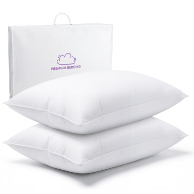 Luxury Plush Goose Down Pillows With 100% Natural 1000+ Fill Power And 700TC Cotton Shell, Down Bed Pillows With Cotton Cover（Set of 2）