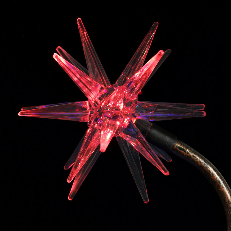 Triple piquet de jardin solaire étoile, rouge, blanc et bleu avec trois lumières DEL Exhart, 11 po x 33 po Exhart