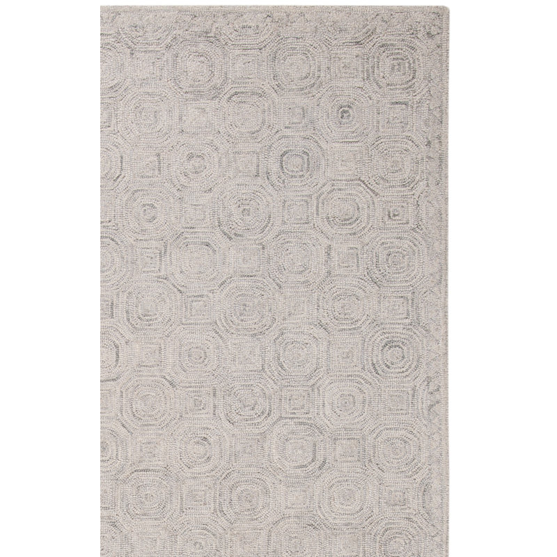 Tapis géométrique en laine et en coton touffeté à la main Geraint, Rectangulaire 3 pi x 5 pi