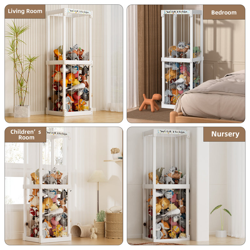 Raylyn Rebrilliant Solid Wood Toy Organizer, White