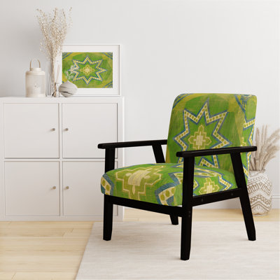 Fauteuil d'appoint rembourré de velours bohémien chic G collage - Carreaux orange marocain I