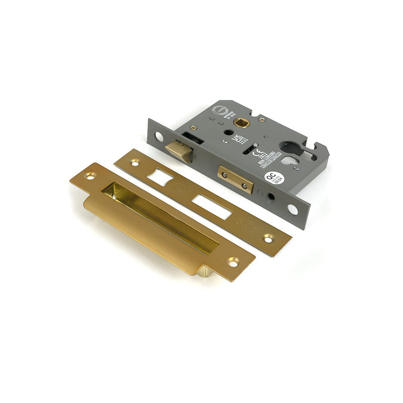 Polished Bronze 3" Euro Profile Sash Lock, Polished Bronze