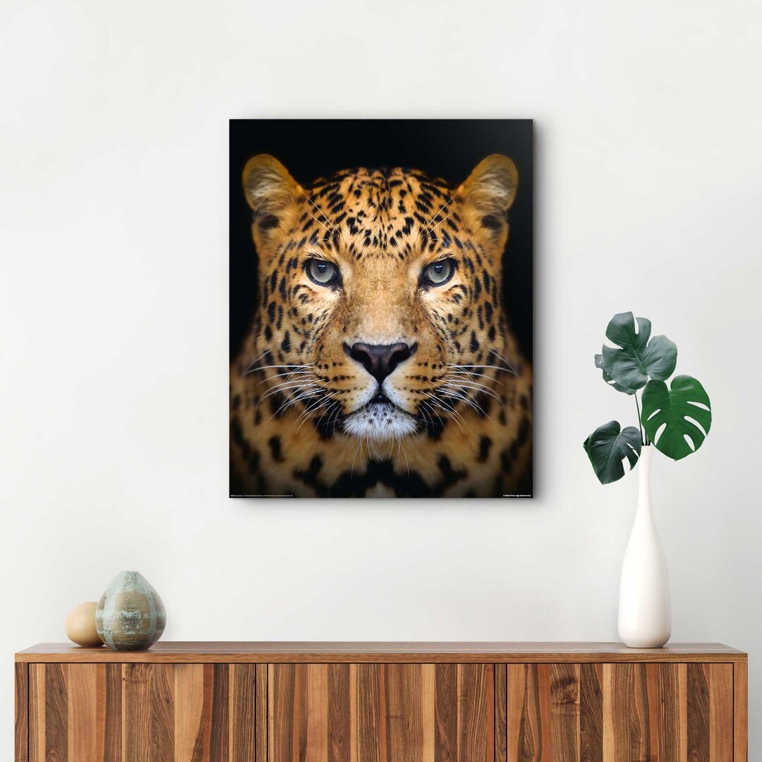 Wandbild Deko Panel Leopard - Kräftig - Panther - Raubtier - Gefleckt