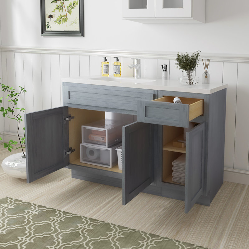 Base de meuble-lavabo simple 54 po, Argent argent
