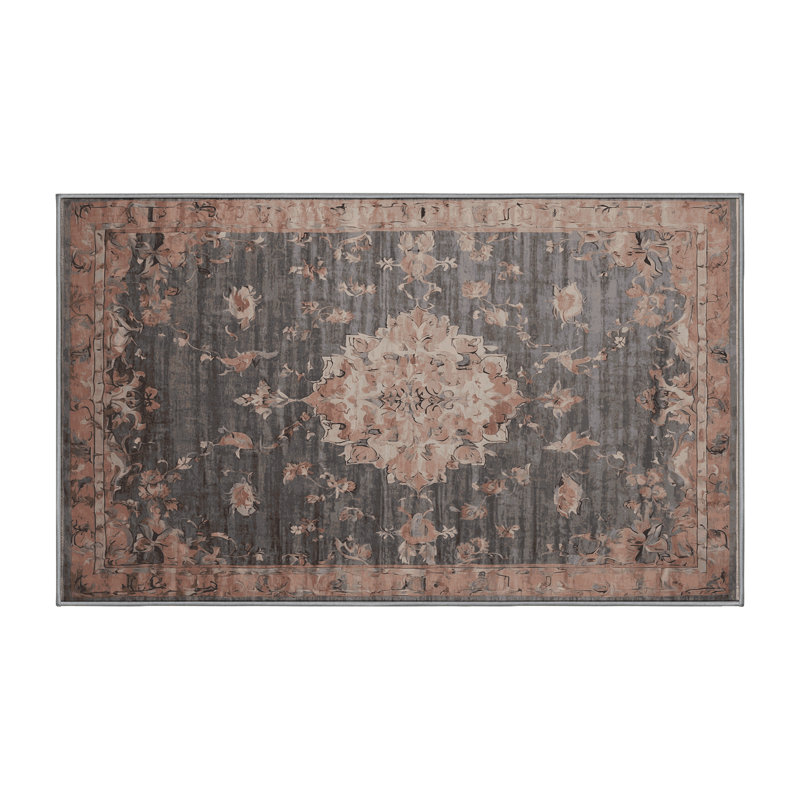 Tapis gris lavable à la machine, Rectangulaire 8 pi x 10 pi