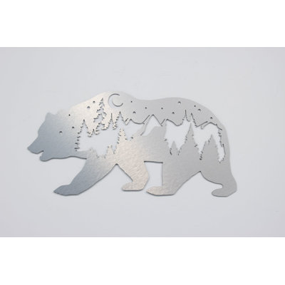 Ours en métal, art animalier rustique, silhouette d'ours forêt de montagne, décoration murale d'inspiration naturelle - sculpture en métal industrielle moderne