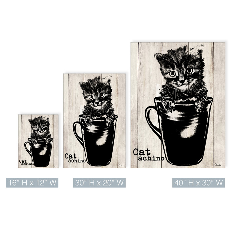 «Cat» Catachino », reproduction d'impression sur toile tendue, H 16 po x l 12 po x P 1,5 po