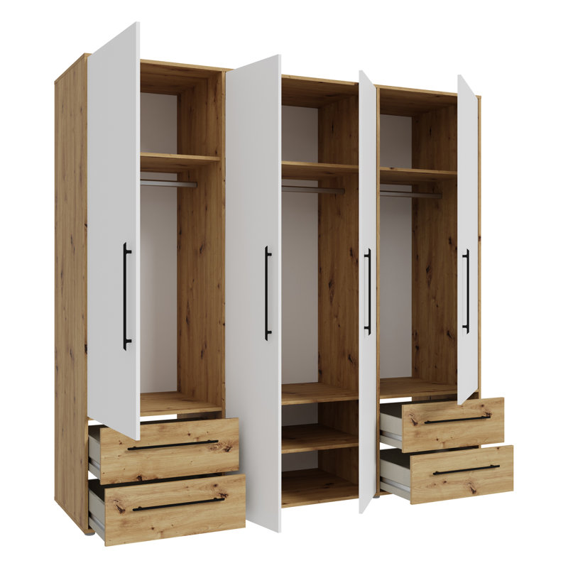 Mijah 4 Door Manufactured Wood Wardrobe