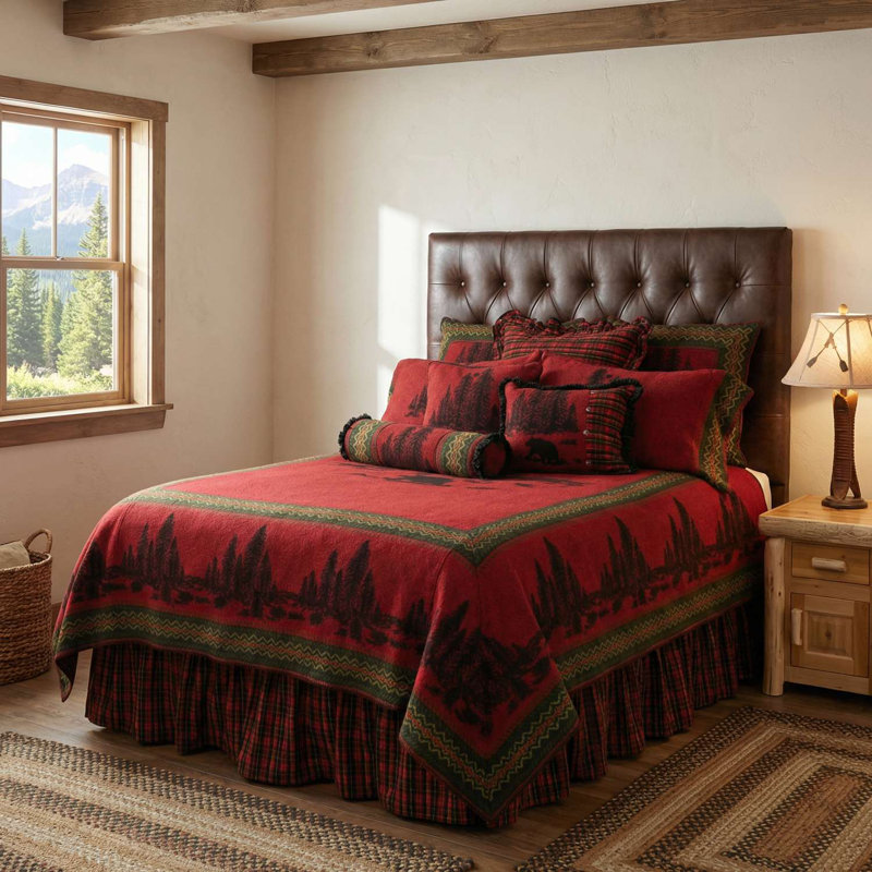 Wooded River Bear - Bedspread - Super Queen - 96x98, Super Queen Coverlet / Bedspread