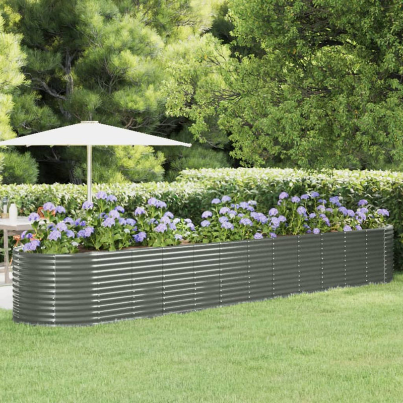 Catalapa Metal Raised Garden Bed, 26.8" H x 155.9" W x 39.4" D, Gray