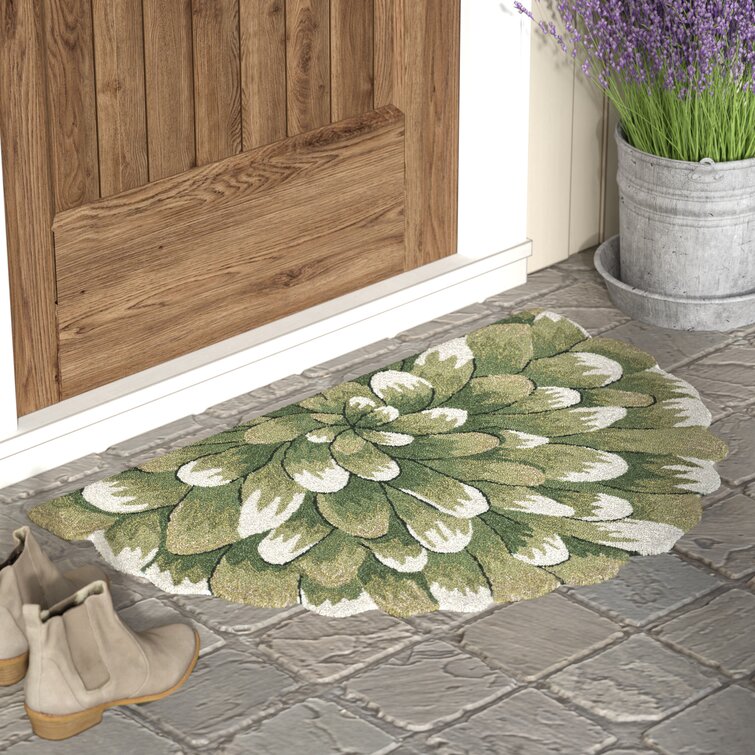 August Grove Calderon Honeycomb Bee Hand-Tufted Natural Indoor/Outdoor Area Rug