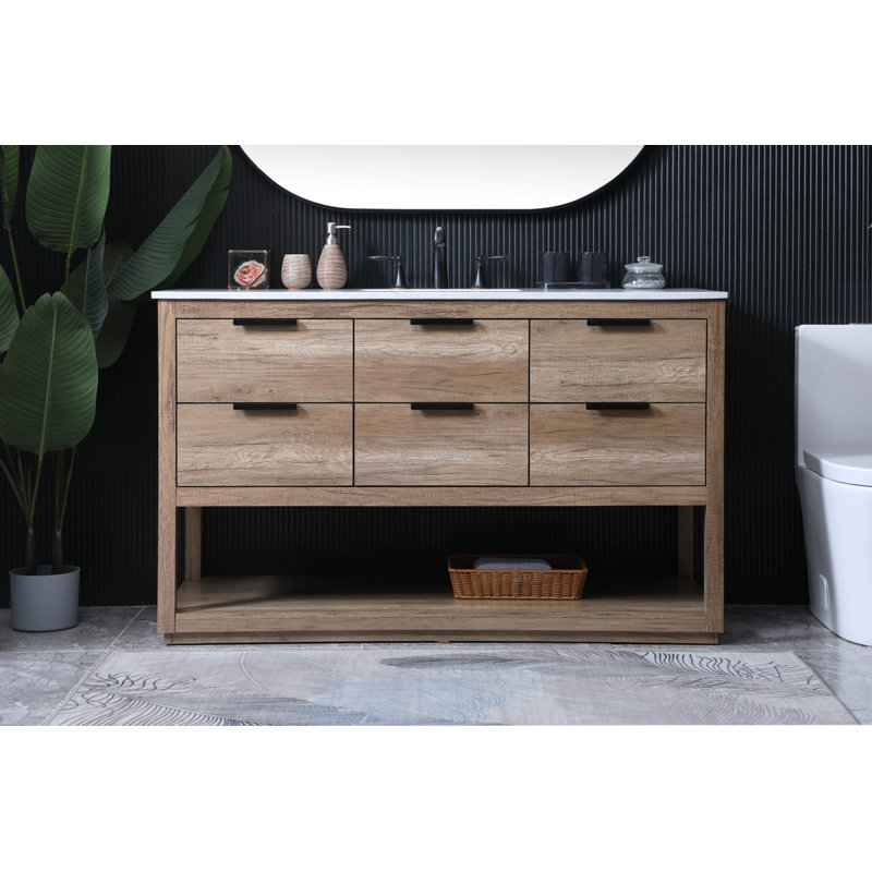 Ensemble de meuble-lavabo simple 54 po Radnor, Chêne naturel