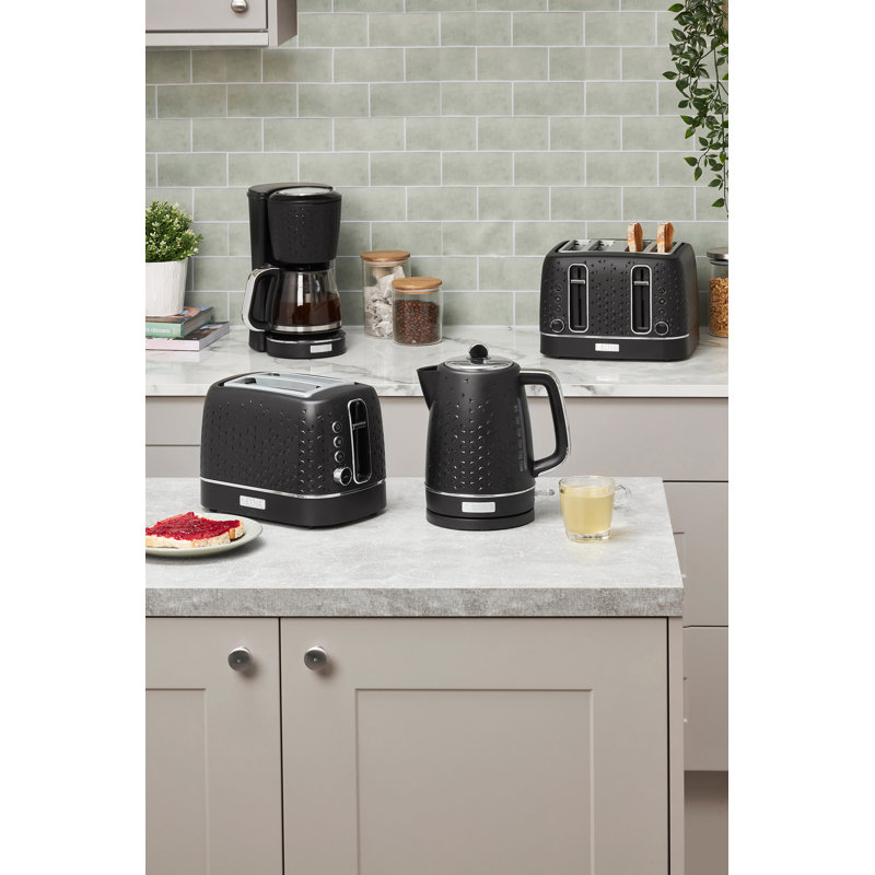 2 Slice Toaster Wide Slot with Removable Crumb Tray, Variable Browning Control, black, Black/Chrome