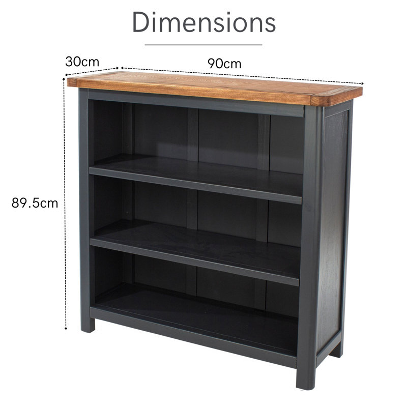 Aulay Tall Bookcase, Midnight Blue, Adjustable Shelves, 90cm H x 90cm W x 30cm D