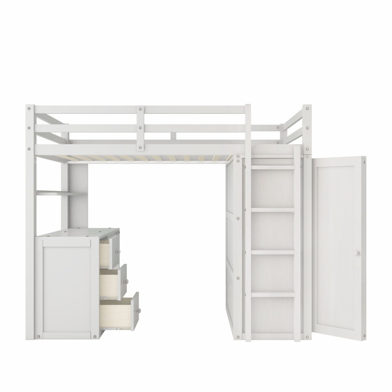Eglinton Kids Full Loft Bed with Drawers