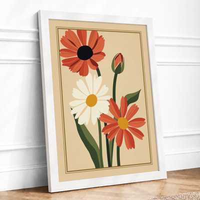 Daisy Specimens Study Botanical - Framed Print
