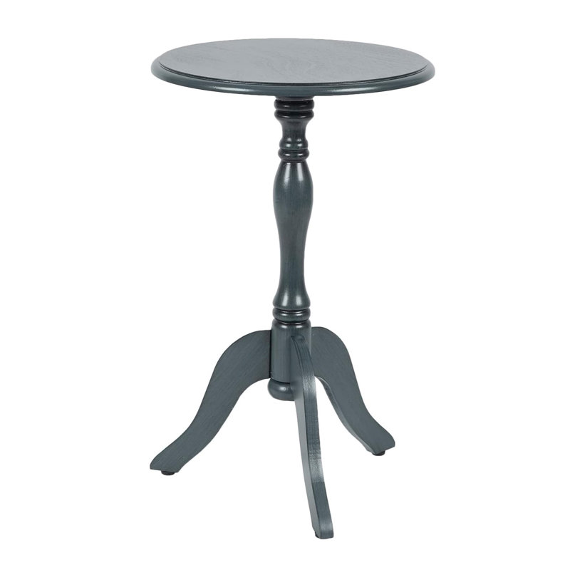 24" Round Pedestal Accent Side Table, Navy