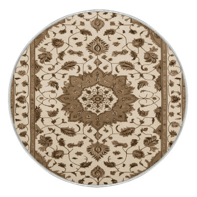 Machine Washable Tabriz Beige Area Rug