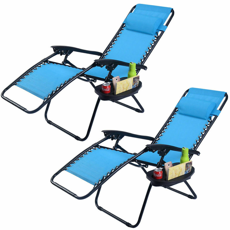 Fauteuil inclinable / pliable sans gravité Broomgege, Bleu / noir
