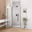 Porte de douche circulaire semi-sans cadre l 34 po x H 72 po avec verre trempé de 0,5 po d'épaisseur (6 mm)-123404558
