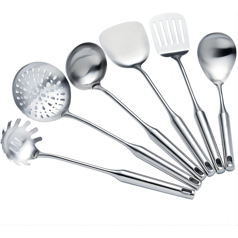 Stainless Steel 6-Piece Kitchen Utensil Set with Hollow Handles
