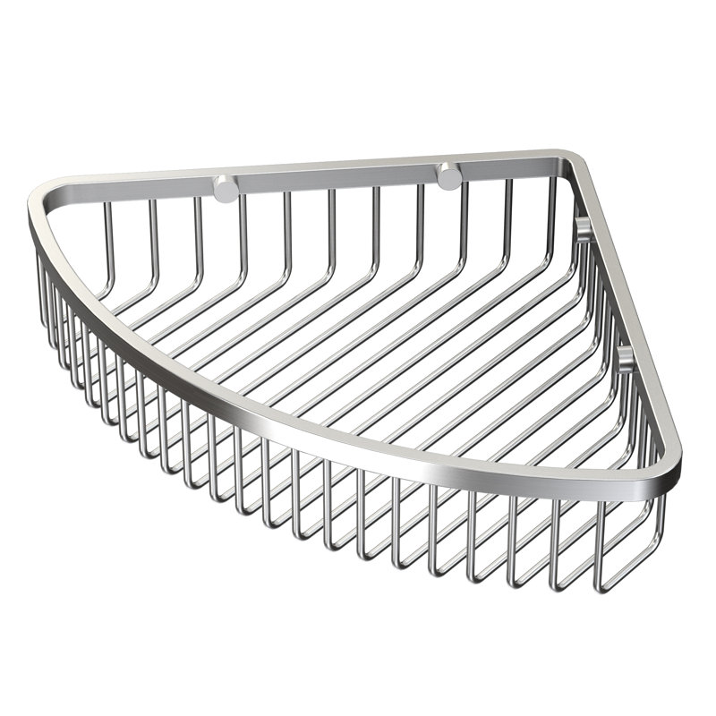 Tablette de coin murale en acier inoxydable, Nickel satiné