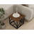 Modern Multipurpose Coffee Table, Walnut & Black, 21.1 x 16.5 x 21.1 inches | 100% Melamine Coated Particle Board, Metal Frame, Thickness: 0.7 inches | Additional Storage, Industrial Geometric Design, Stylish & Functional-441792188