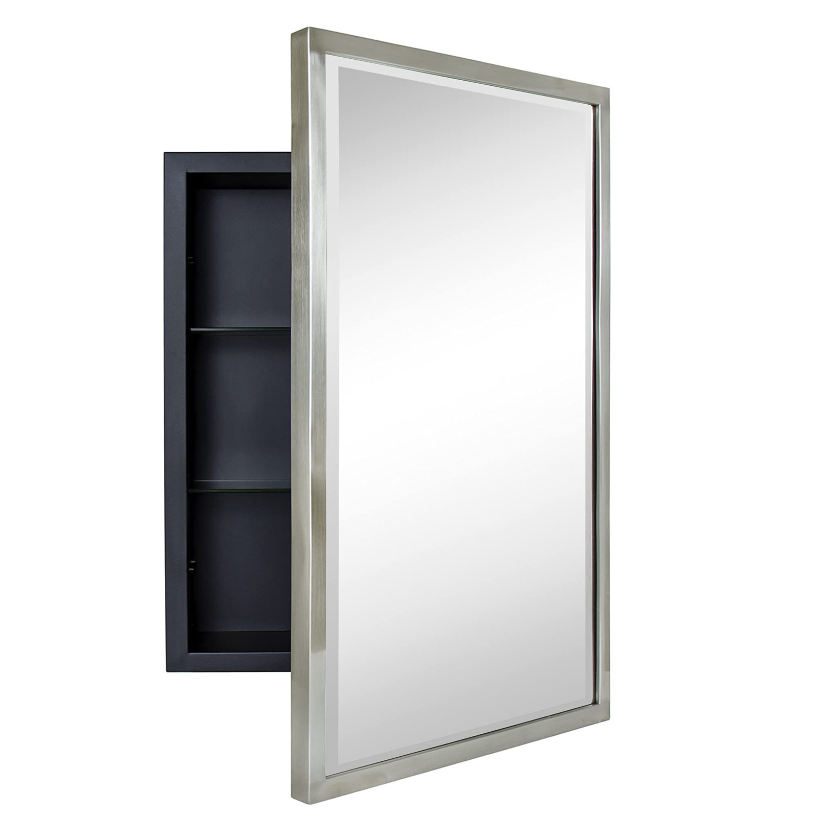 Haddison Recessed Medicine Cabinet, Brushed Nickel, 24" x 16"