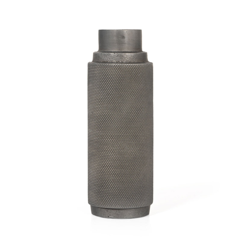 Bougeoir de table en métal 5,5 po, gris, H 7 po x l 2,5 po x P 2,5 po