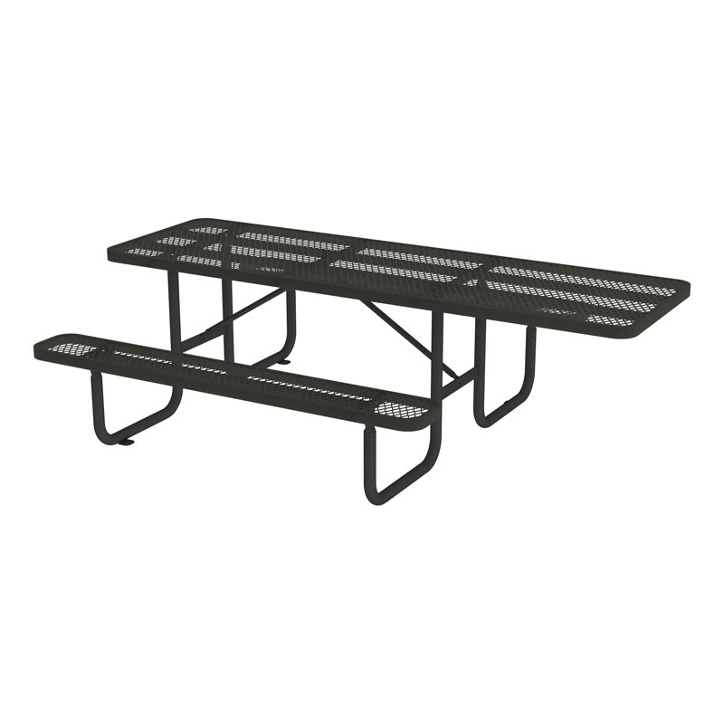 Table de pique-nique rectangulaire Open Air Series ADA, Noir, Noir thermolaqué