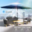 Parasol de jardin, parasol double face avec lumières solaires à DEL, parasol de patio pour l'extérieur, bleu-528662371