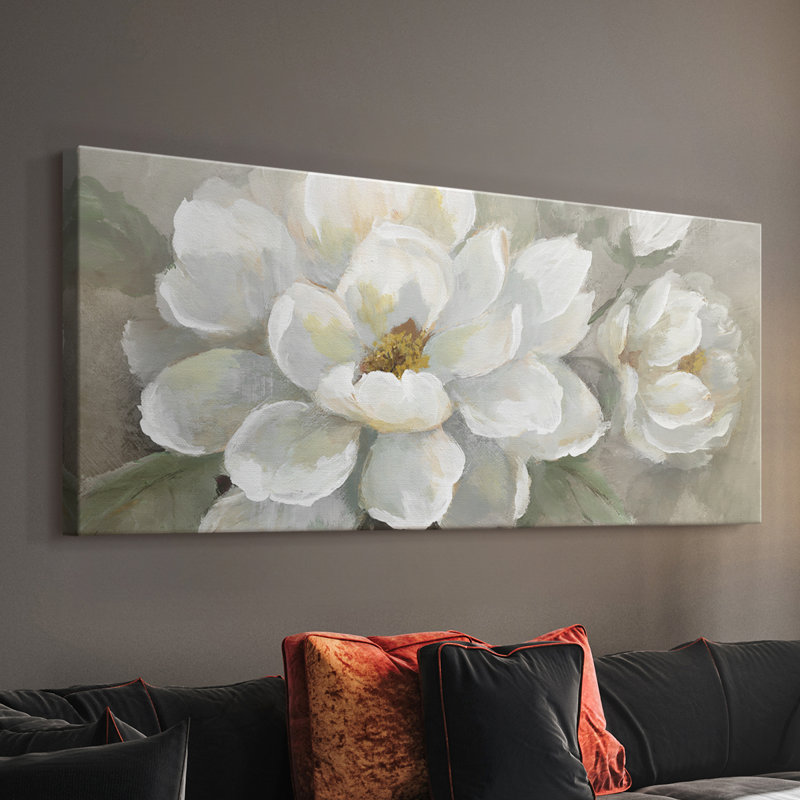 White Delight - Toile tendue avec châssis - Prêt à accrocher, H 20 po x l 50 po