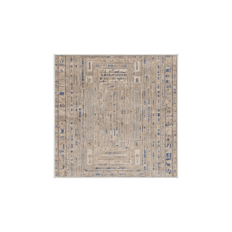 Machine Washable Beige Area Rug, Square 4'