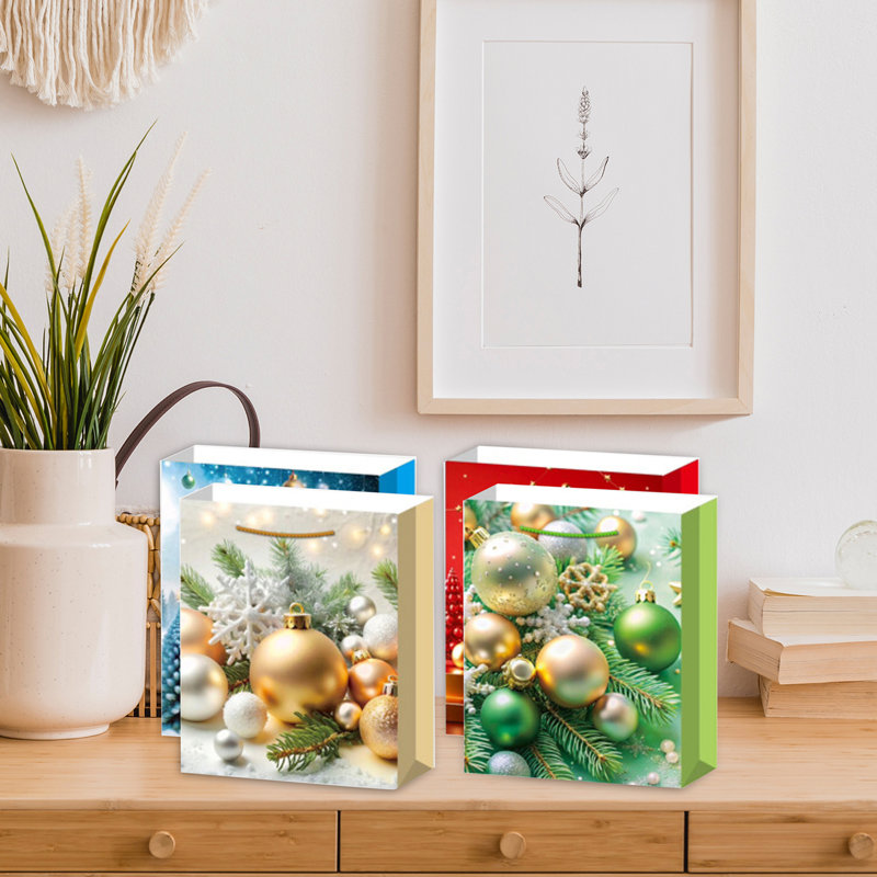 Sacs de Noël (arbre / ornements) (assortis) (moyen) - ensemble de 12